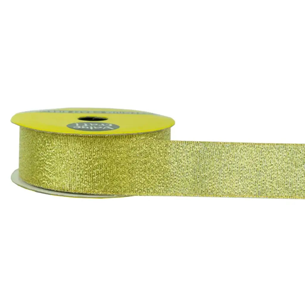 Ribbon Nylon Taffeta Metallic Gold 25mmX3m VMRGD25