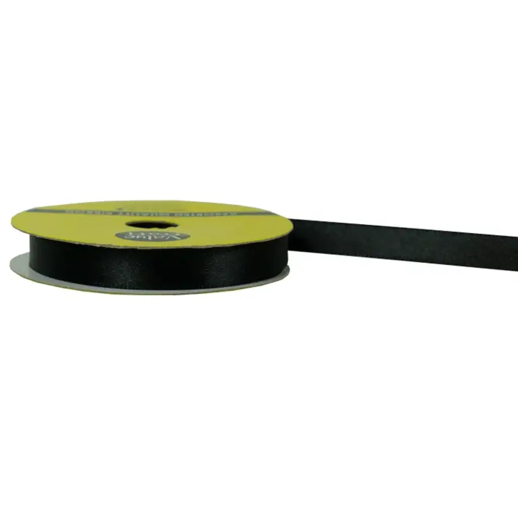 Ribbon Polyester Satin Black 10mmX10m VN10030