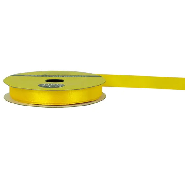 Ribbon Polyester Satin Bright Yellow 10mmX10m VN10BYL