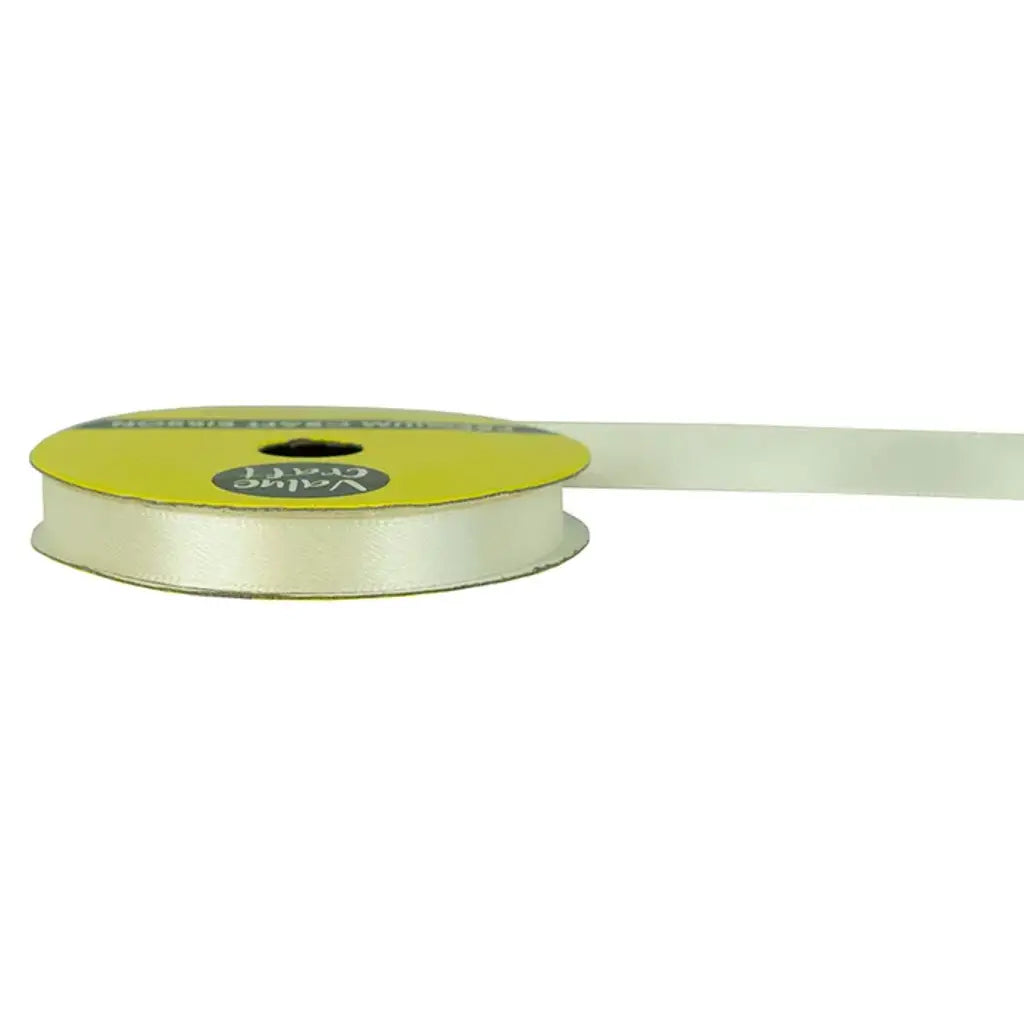 Ribbon Polyester Satin Ivory 10mmX10m VN10IV