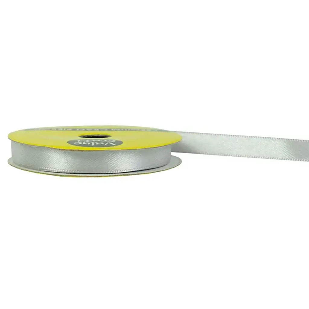 Ribbon Polyester Satin Silver 10mmX10m VN10SLV