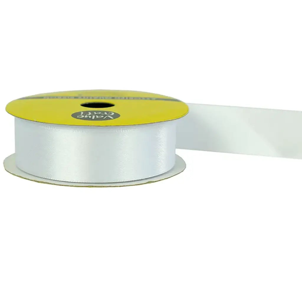 Ribbon Polyester Satin White 22mmX3m VN22WH