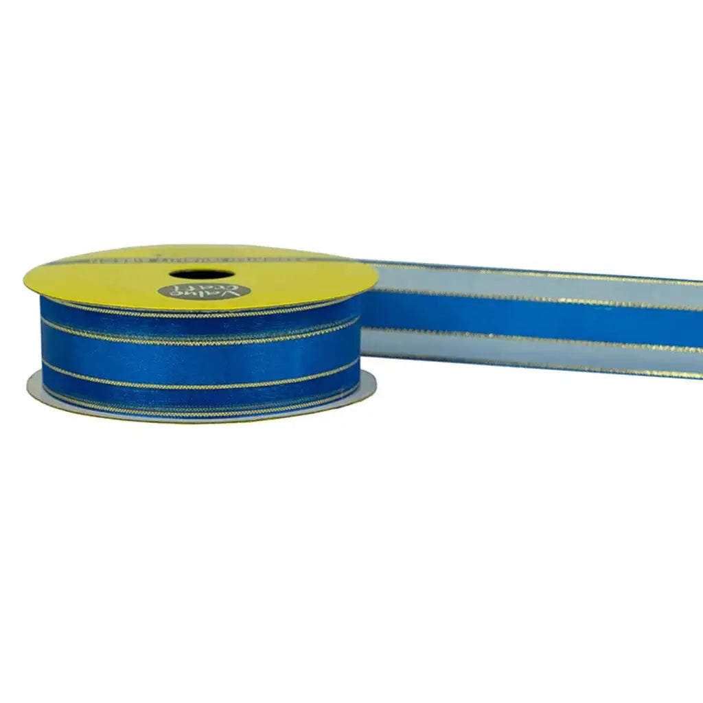 Ribbon Satin Sheer Edge Royal Gold 22mmX4m VSMRB20