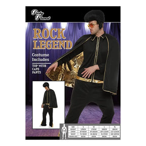 Rock Legend Costume Including Top W/Cape, Pants PP28910