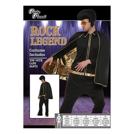 Rock Legend Costume Including Top W/Cape, Pants PP28910