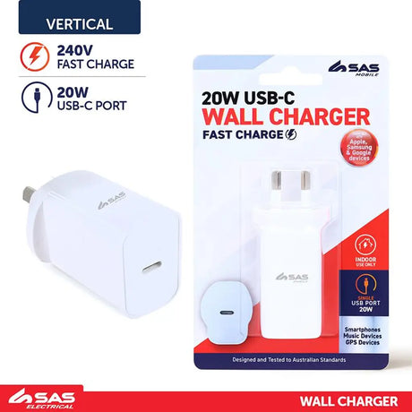 SAS Charger 1-Port USB-C 20W White 275083