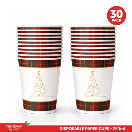 SAS Christmas Paper Cups 250ml 30Pk 265213