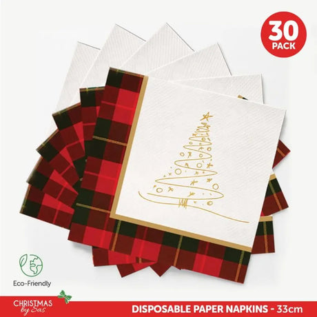 SAS Christmas Paper Napkins 33x33cm 30Pk 265206