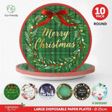 SAS Christmas Paper Plates Round Assorted 25cm 10Pk 273072