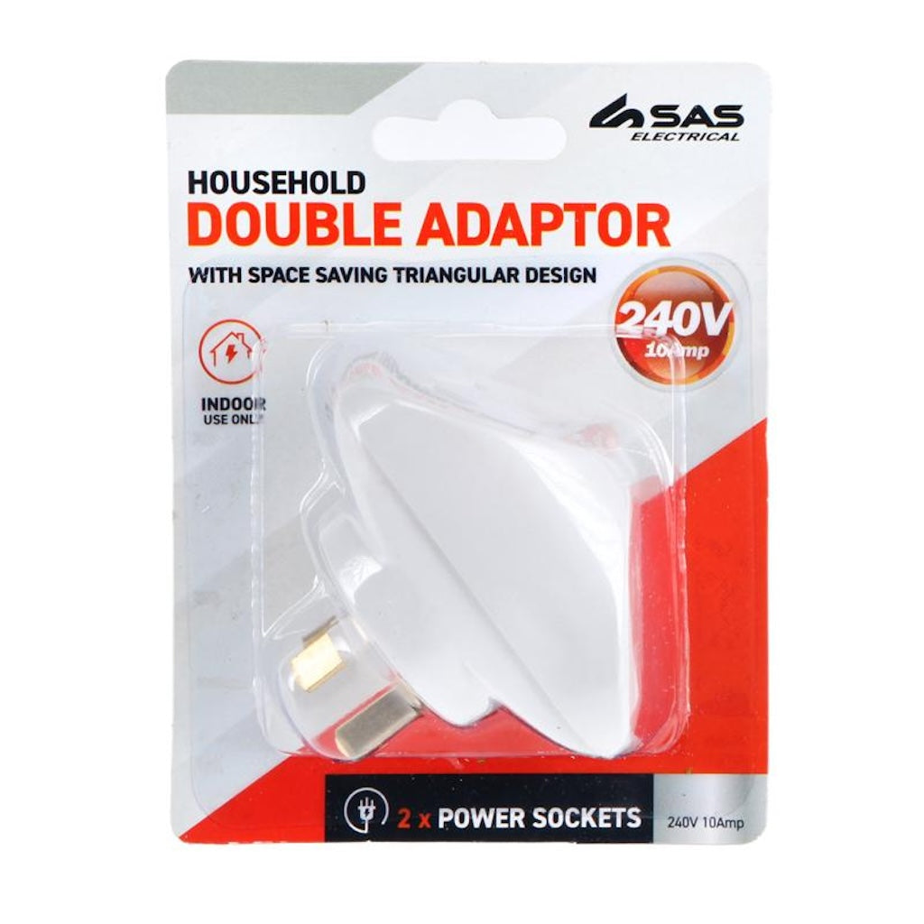 SAS Double Adaptor 240V 10A 2400W Triangular White 255122
