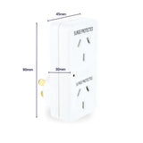 SAS Double Adaptor With Surge Protection 240V 10A Vertical 255139