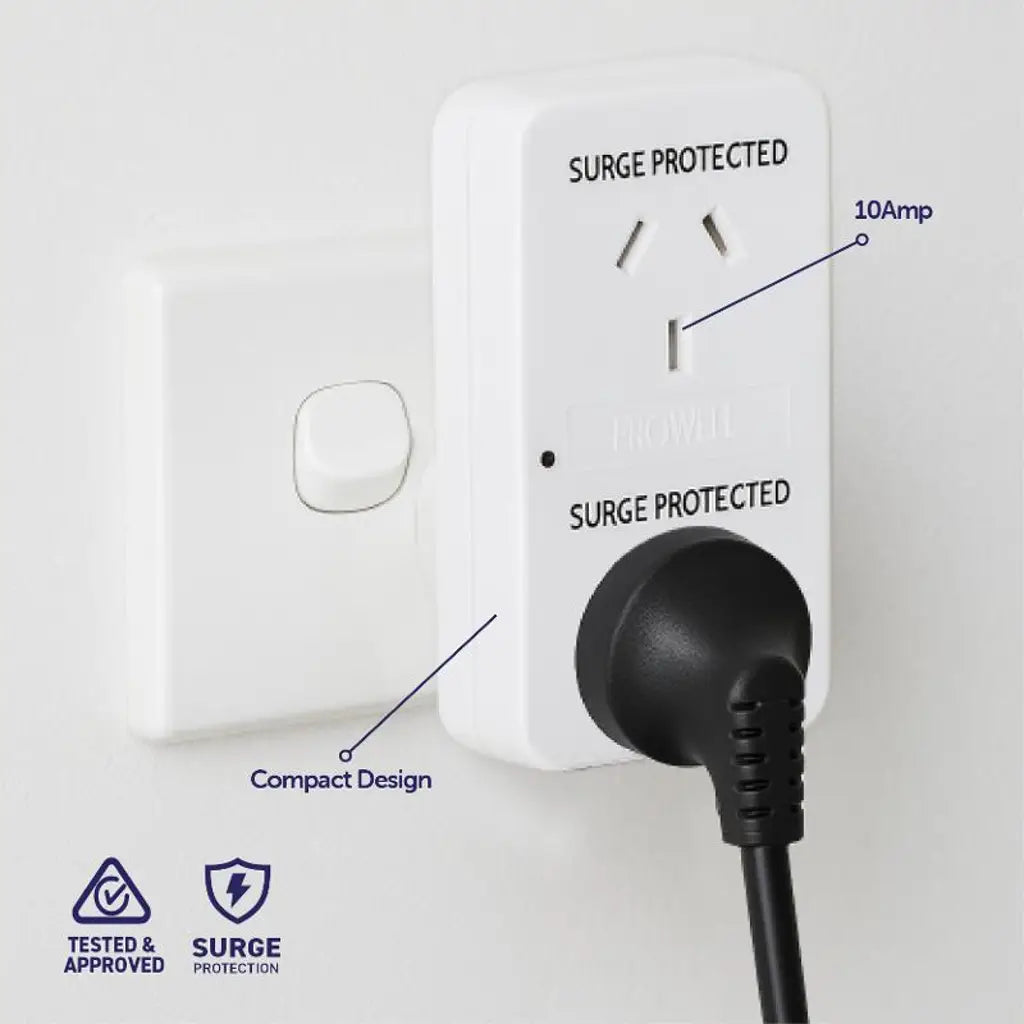 SAS Double Adaptor With Surge Protection 240V 10A Vertical 255139