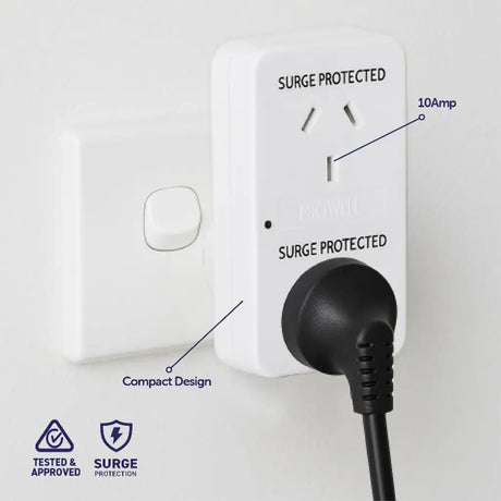 SAS Double Adaptor With Surge Protection 240V 10A Vertical 255139