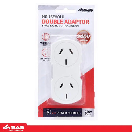 SAS Double Vertical Adaptor 240V 10A 2400W White 45075
