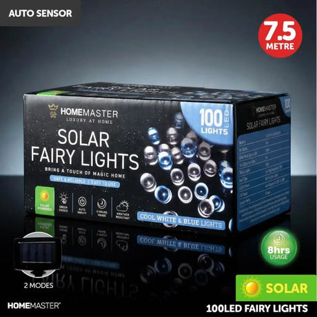 SAS Fairy Light Solar 100LED Cool White & Blue 7.5m 264957