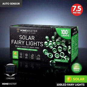 SAS Fairy Light Solar 100LED Green 7.5m 224289