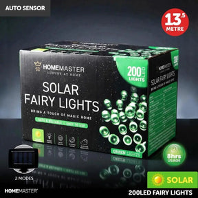 SAS Fairy Light Solar 200LED Green 13.5m 273454