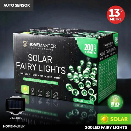 SAS Fairy Light Solar 200LED Green 13.5m 273454