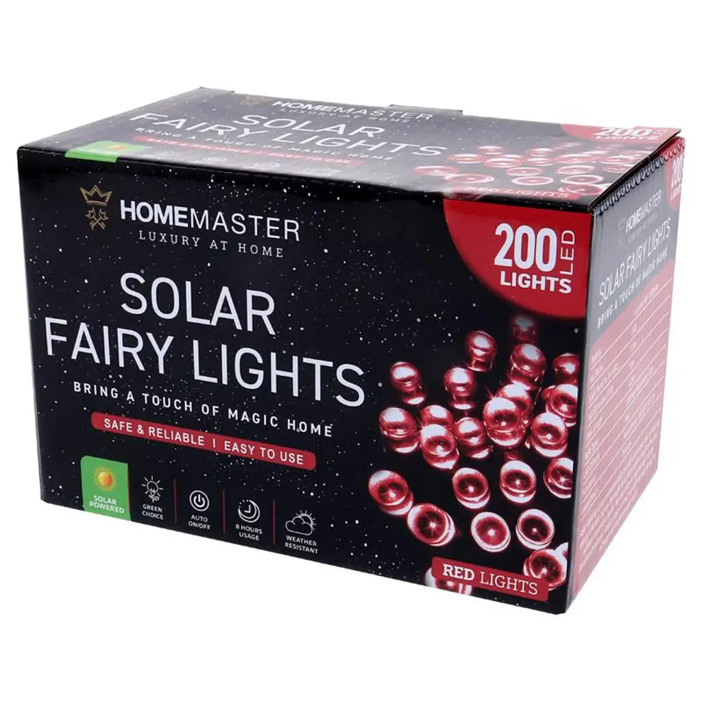 SAS Fairy Light Solar 200LED Red 13.5m 273461