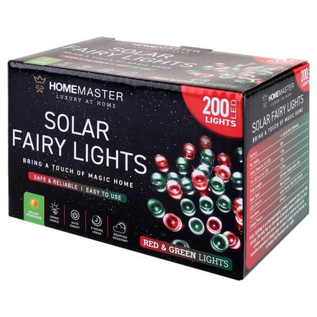 SAS Fairy Light Solar 200LED Red & Green 13.5m 321285