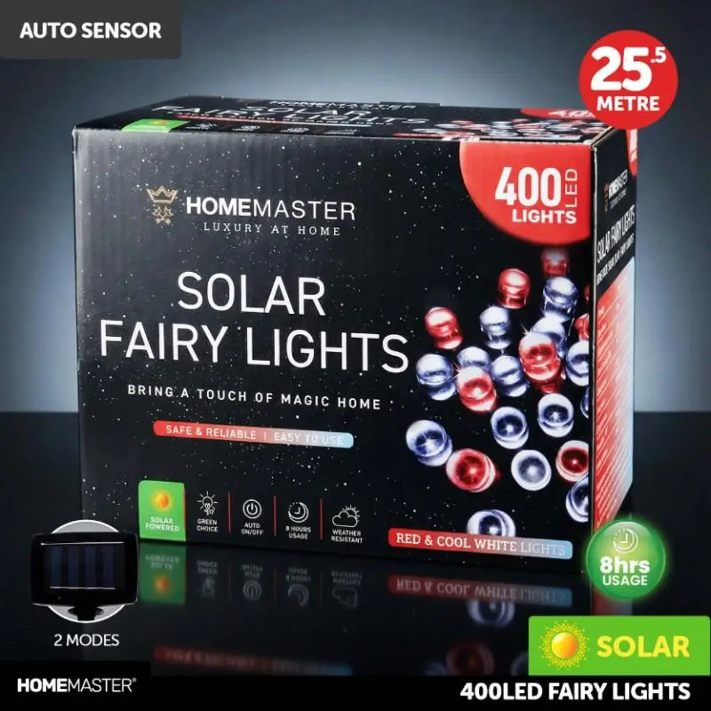 SAS Fairy Light Solar 400LED Cool White 25.5m 321162