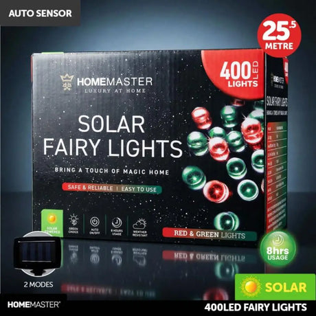 SAS Fairy Light Solar 400LED Red & Green 25.5m 321179