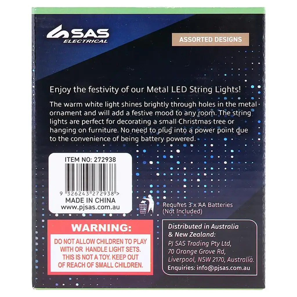 SAS Fairy String Light Battery Operated 10LED Warm White 2.1m 272938