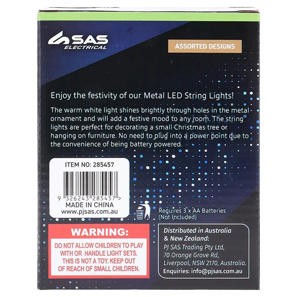 SAS Fairy String Light Battery Operated 10LED Warm White S2 2.1m 285457