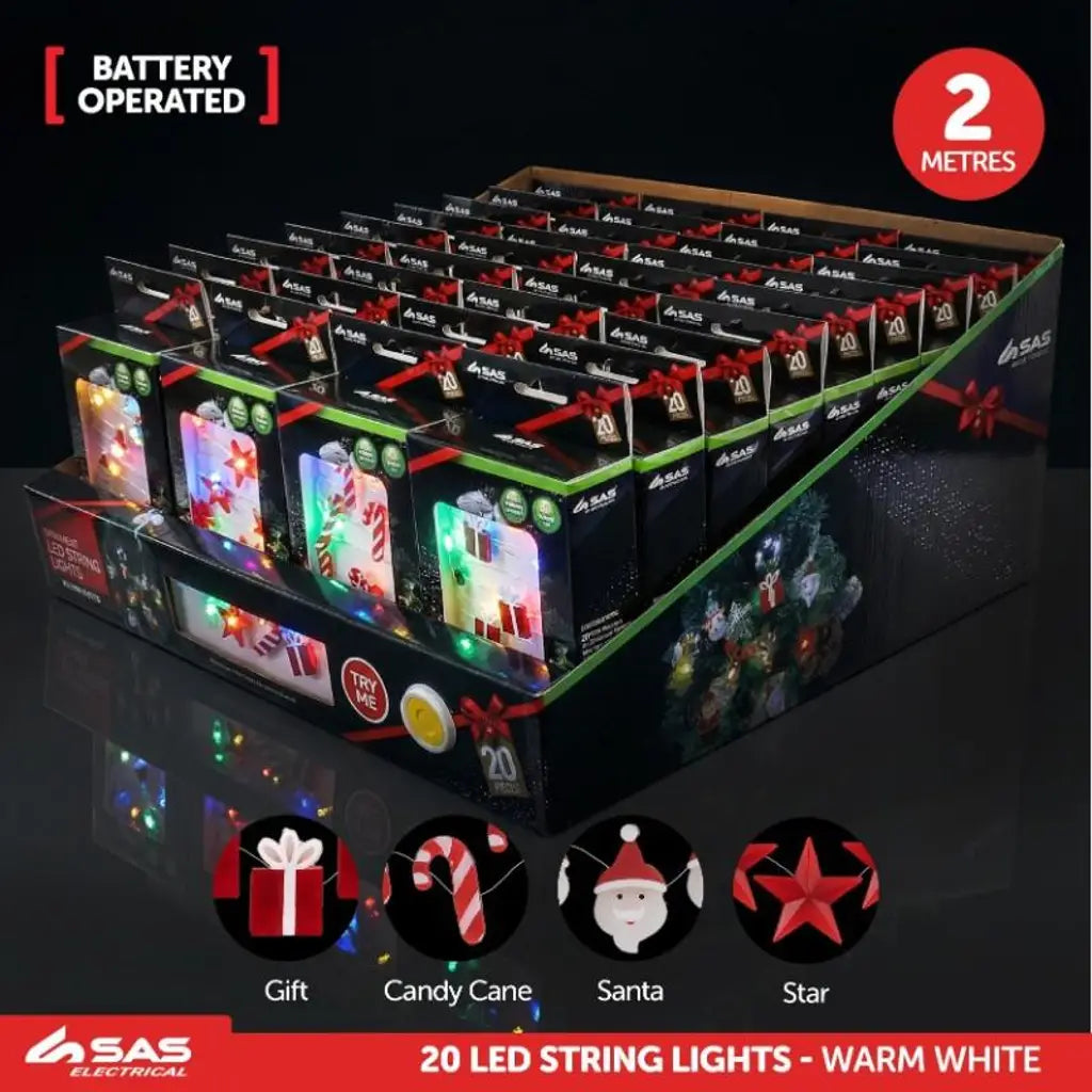 SAS Fairy String Light Battery Operated 20LED Warm White 2.3m 285808