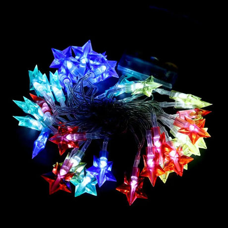 SAS Fairy String Light Battery Operated Ornament Star 35LED Multi Colour 4.3m 223664