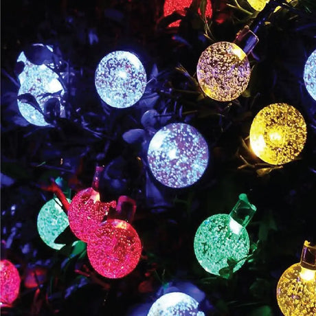 SAS Fairy String Light Solar Ball Bubble 20LED Multi Colour 7.8m 223633