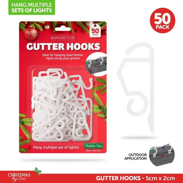 SAS Gutter Hooks Clear 5x2cm 50Pk 175574