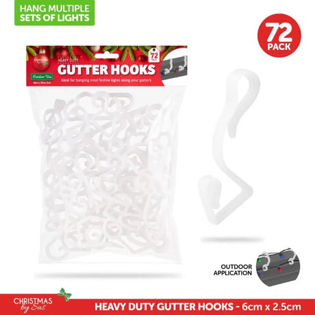 SAS Gutter Hooks Heavy Duty Clear 6x2.5cm 72Pk 241927