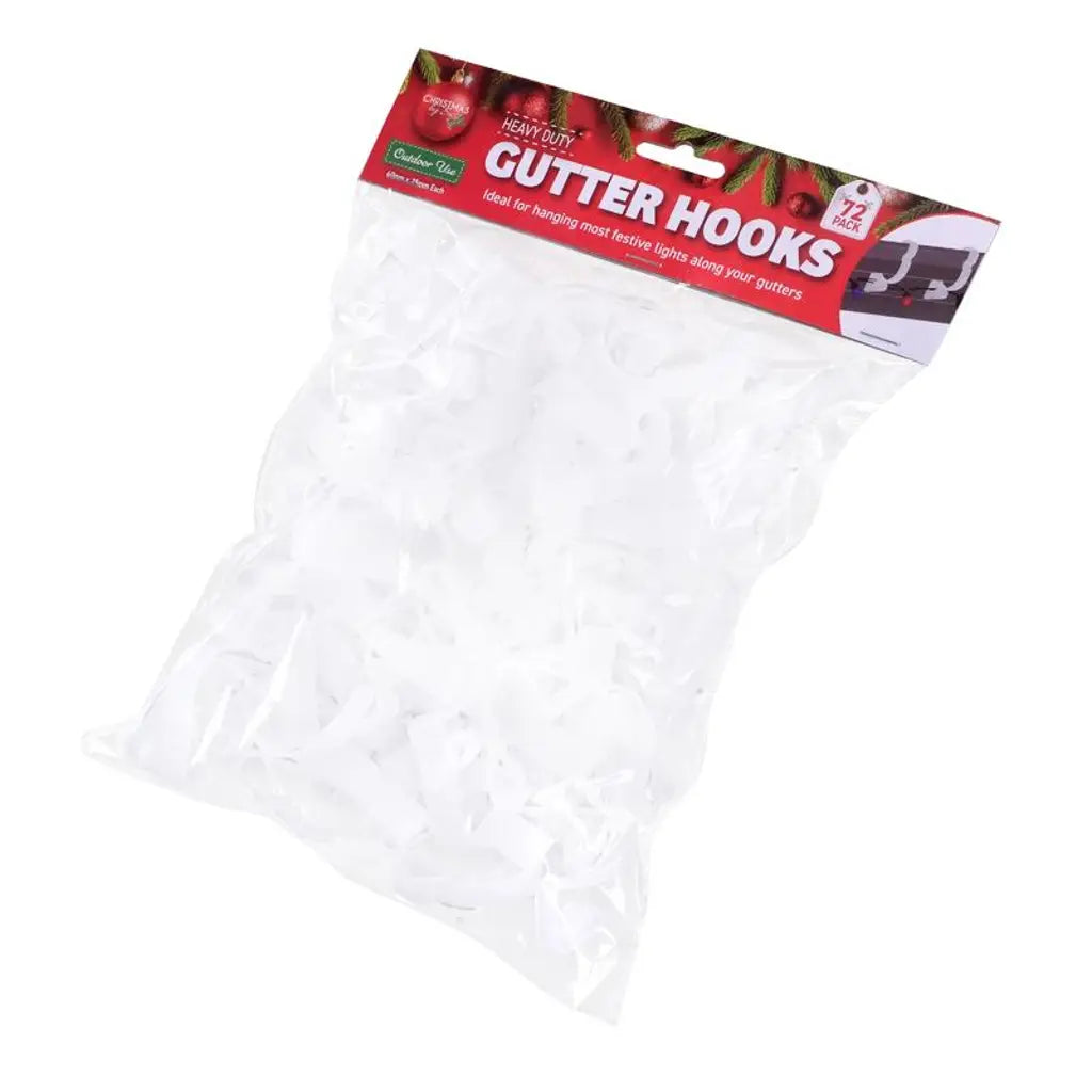 SAS Gutter Hooks Heavy Duty Clear 6x2.5cm 72Pk 241927
