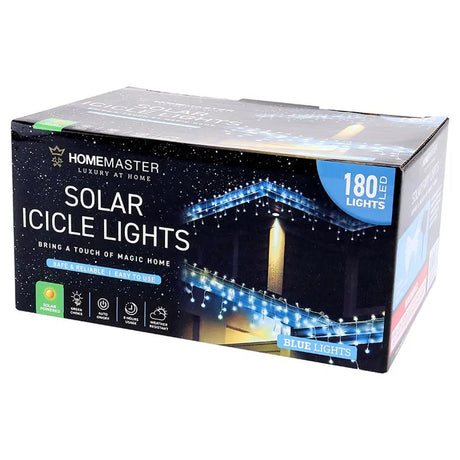 SAS Icicle Light Solar 180LED Blue 7.3m 264988