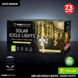 SAS Icicle Light Solar 180LED Warm White 7.3m 275533