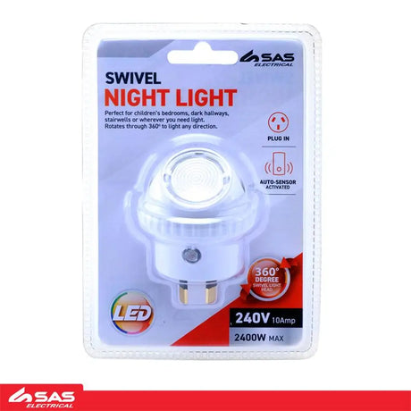 SAS Night Light 360 Degree Swivel With Motion Sensor 240V 65x50mm 248216