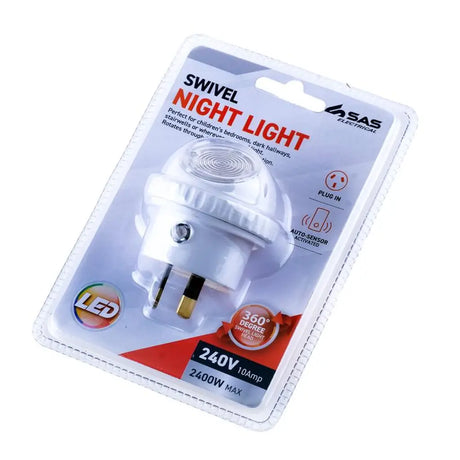 SAS Night Light 360 Degree Swivel With Motion Sensor 240V 65x50mm 248216