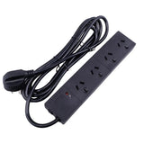 SAS Power Board 4 Outlets With Overload Protection Black 240V 10A Max Load 2400W 3m 274444