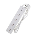 SAS Power Board 4 Outlets With Overload Protection White 240V 10A Max Load 2400W 1m 76802