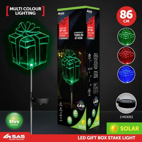 SAS Stake Light Solar Gift Box 1LED Multi Colour 13x11x87cm 242122