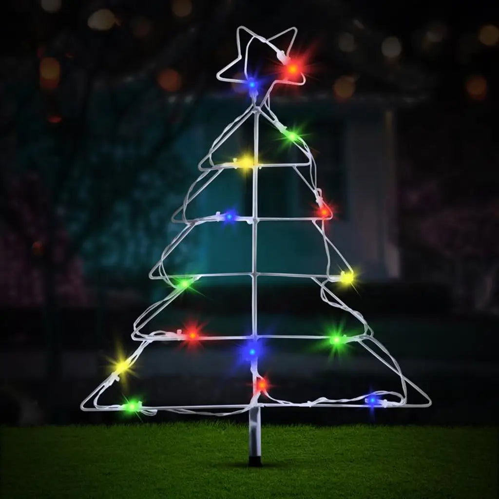 SAS Stake Light Solar Silhouette Christmas Tree 16LED 43cm