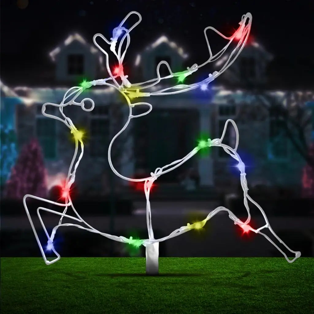 SAS Stake Light Solar Silhouette Reindeer 16LED Multicolour 47x39cm 1.9m 273522