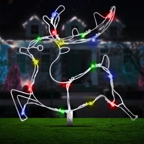 SAS Stake Light Solar Silhouette Reindeer 16LED Multicolour 47x39cm 1.9m 273522