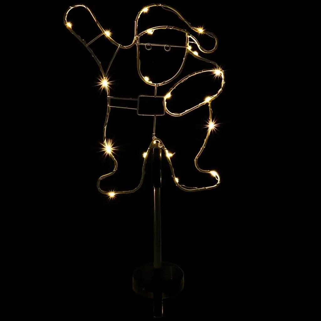 SAS Stake Light Solar Silhouette Santa 20LED Warm White 20x25x70cm 285693