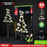 SAS Stake Light Solar Silhouette Tree 20LED Warm White 18x25x64cm 320738