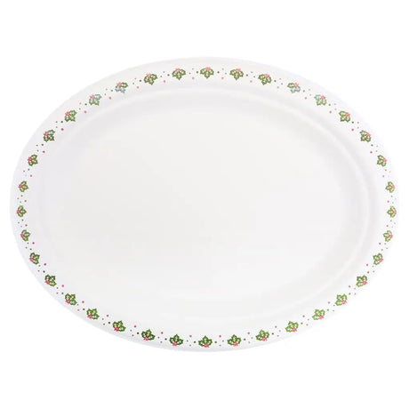 SAS Sugarcane Bagasse Christmas Plates Oval 26x19.5cm 18Pk 320424