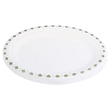 SAS Sugarcane Bagasse Christmas Plates Oval 26x19.5cm 18Pk 320424