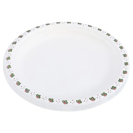SAS Sugarcane Bagasse Christmas Plates Round 18cm 25Pk 320431