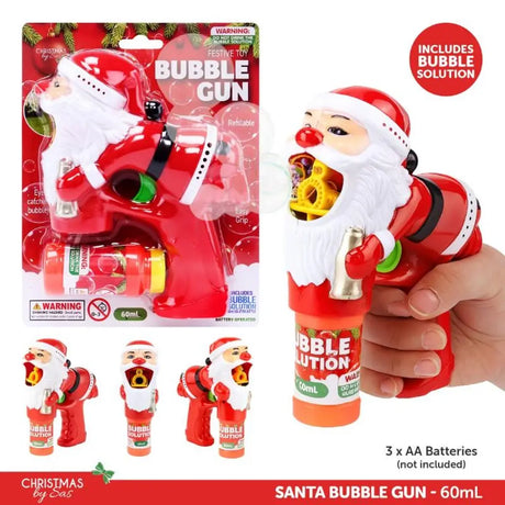 SAS Toy Bubble Gun Christmas Red 60ml 241132